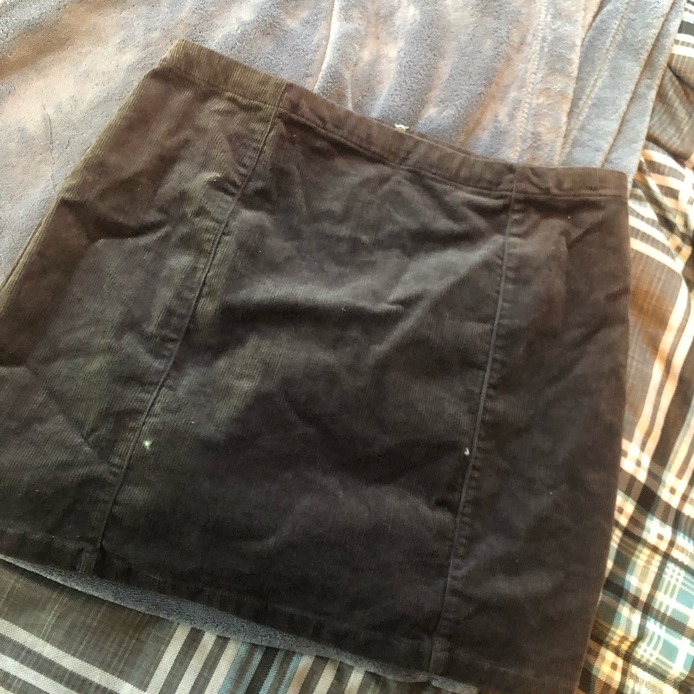 grey suede skirt